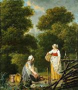 Pehr Hillestrom Two Maid Servants at a Brook France oil painting artist
